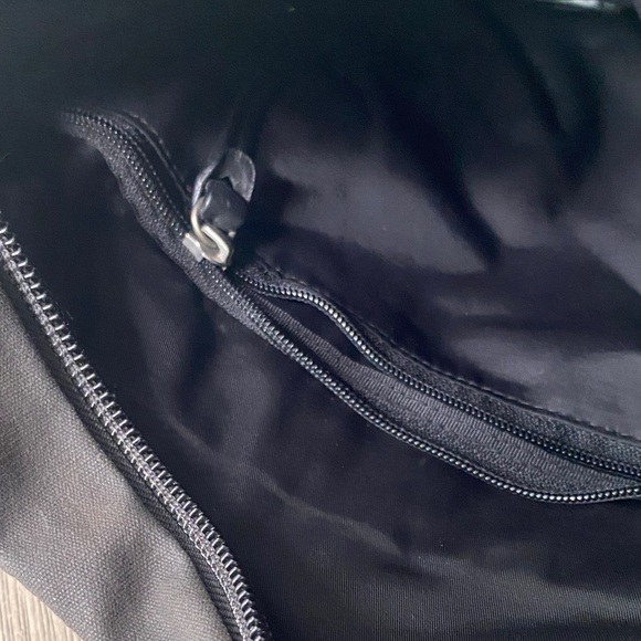 Stylish Thick Canvas Black Men's Messenger Bag With Leather Details - Picture 7 of 11